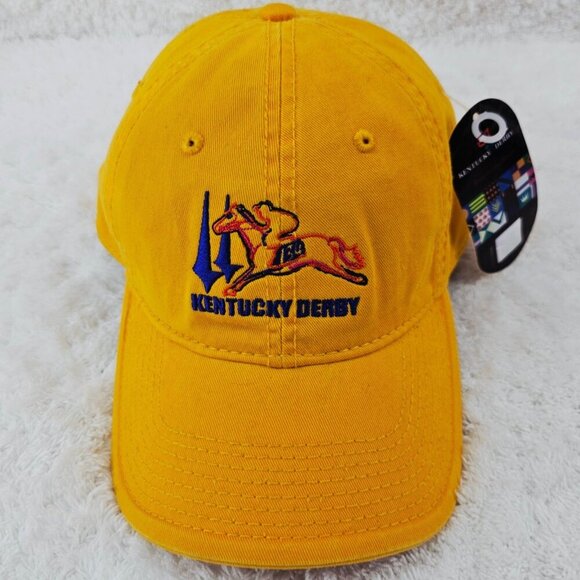 KENTUCKY DERBY 134 Churchill Downs 2008 Yellow Strapback Cap Hat Vintage - Picture 1 of 9